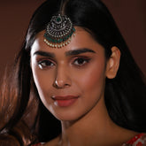 Diamond and Emerald Maang Tikka